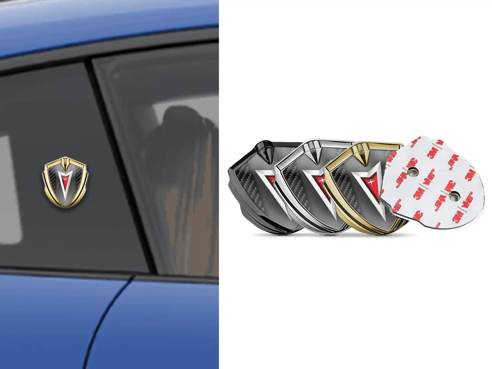 Pontiac Emblem Fender Badge Luxury Finish Stainless Steel